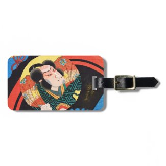 Image of kabuki actor on folding fan Utagawa ukiyo Bag Tag