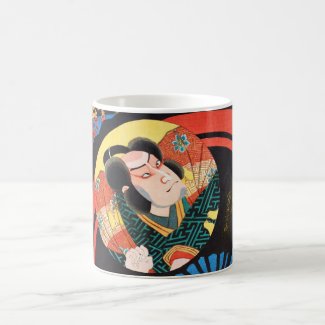 Image of kabuki actor on folding fan Utagawa ukiyo Coffee Mug