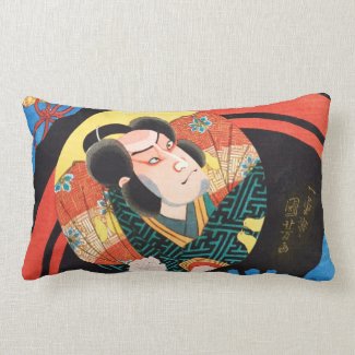 Image of kabuki actor on folding fan Utagawa ukiyo Pillows