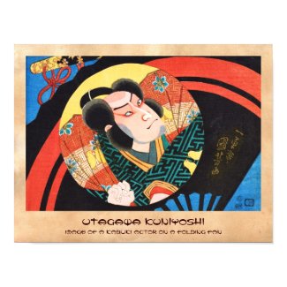 Image of kabuki actor on folding fan Utagawa ukiyo Print