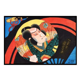 Image of kabuki actor on folding fan Utagawa ukiyo Posters