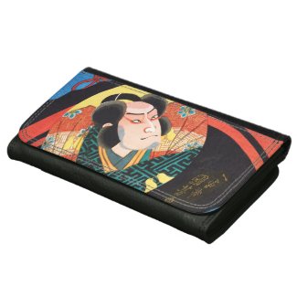 Image of kabuki actor on folding fan Utagawa ukiyo Wallet