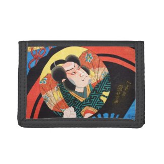 Image of kabuki actor on folding fan Utagawa ukiyo Wallets