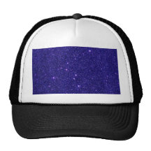 Image of trendy blue glitter mesh hats