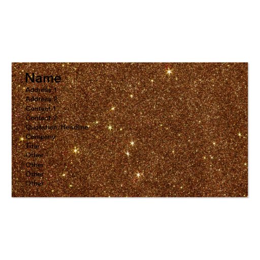 Image of trendy copper Glitter Business Cards (front side)