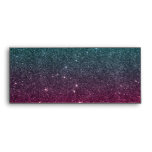 Image of trendy pink and turquoise glitter envelope