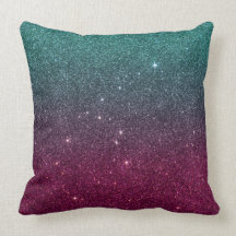 Image of trendy pink and turquoise glitter pillows