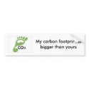 images, My carbon footprint is bigger than yours bumper stickers