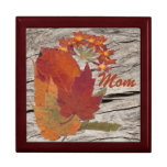 IMAGES of Dried Autumn Leaves on Old Barn Wood Jewelry Box