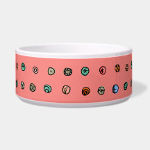 Imaginary Agates on Coral Pet Bowls