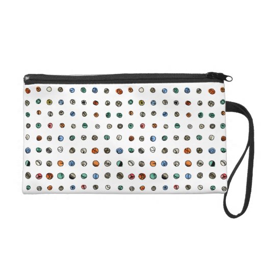 Imaginary Agates on White Wristlet Clutch