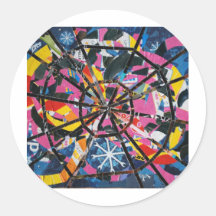 Imaginary collage round sticker