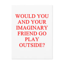 imaginary friend joke postcards
