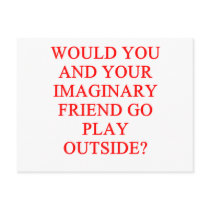 imaginary friend joke postcards