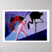 imagination, polestarimages, flamingo, ballerina, dancer, african-american, black, pretty, female, modern, Poster with custom graphic design