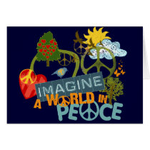 Imagine a World in Peace Greeting Cards
