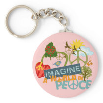 Imagine a World in Peace Keychains
