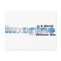 Imagine a World Without War postcards