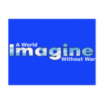 Imagine a World Without War postcards