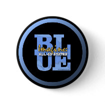 Imagine All 50 States Blue Pinback Button