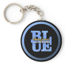 Imagine All 50 States Blue Key Chain
