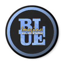 Imagine All 50 States Blue Magnet