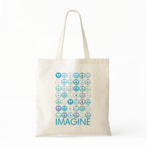 IMAGINE - Blue International Peace Signs bags
