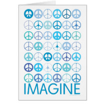 IMAGINE - Blue International Peace Signs cards by GreenNeighborPeace IMAGINE - Blue International Peace Signs cards