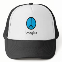 Imagine BLUE peace symbol Mesh Hats