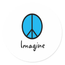 Imagine BLUE peace symbol stickers by gailg1957 Imagine BLUE peace symbol stickers