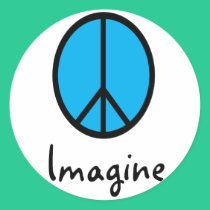 Imagine BLUE peace symbol stickers by gailg1957 Imagine BLUE peace symbol stickers