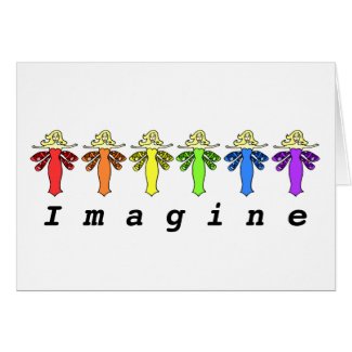 Imagine Dragonfly Fairy Rainbow Note Card