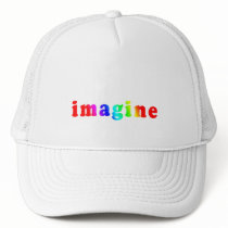 Imagine in Rainbow Color Lettering Hat