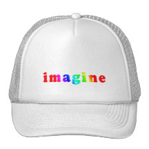 Imagine in Rainbow Color Lettering Hat