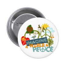 Imagine Peace Abtract Art Pins