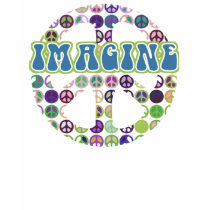 Imagine Peace Blue Retro t-shirts