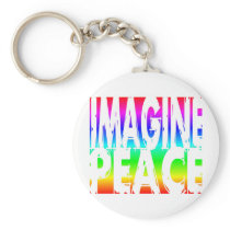 IMAGINE PEACE RAINBOW KEY CHAIN