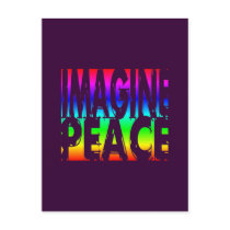 IMAGINE PEACE RAINBOW POSTCARD