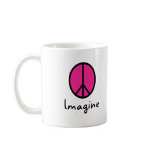 Imagine PINK PEACE symbol mugs