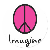Imagine PINK PEACE symbol stickers by gailg1957 Imagine PINK PEACE symbol stickers