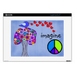 Imagine Trees, Peace Sign and Bird Design Laptop Skin