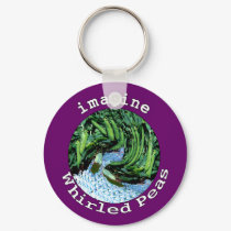 Imagine Whirled Peas Keychain by NiftyGaloot Imagine Whirled Peas Keychain
