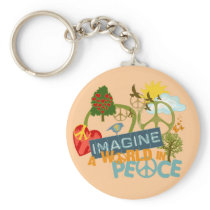 Imagine World Peace Keychain
