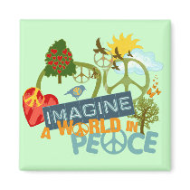 Imagine World Peace Fridge Magnets