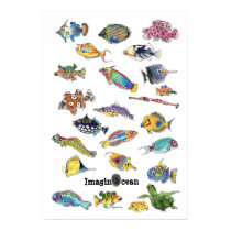 ImaginOcean Cartoon Fish Art posters