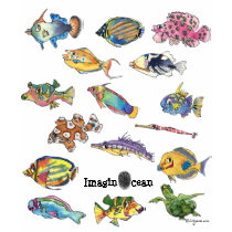 Imaginocean Two Sided Cartoon Fish t-shirts