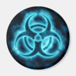 Imán Azul-Blanco del símbolo del Biohazard del res