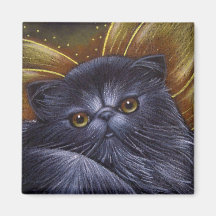 Imán de hadas persa negro del gato