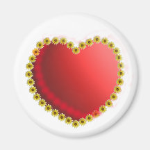 Imán del corazón de la cadena de margaritas