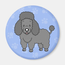 Imán lindo del caniche del perro del dibujo animad